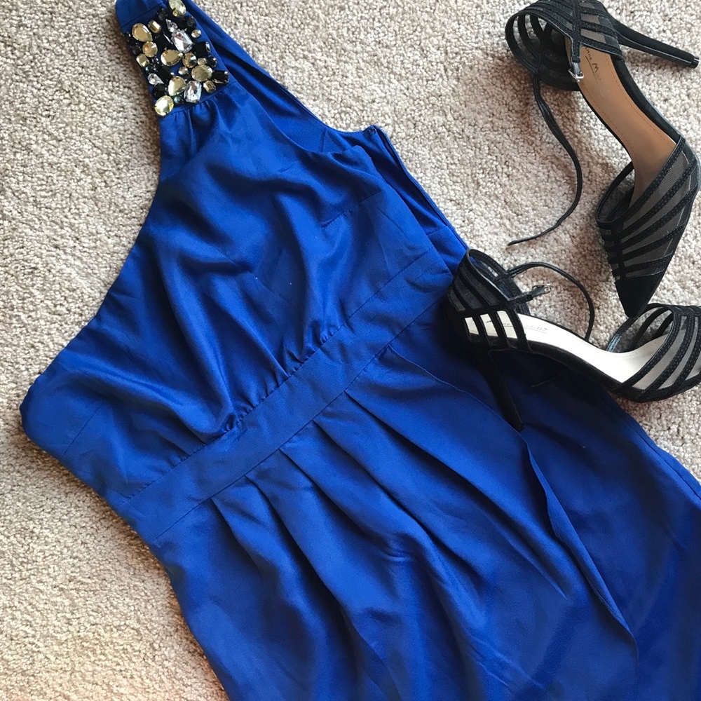 Royal Blue One Shoulder Dress